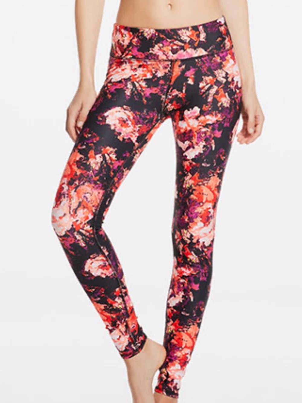 Fabletics Salar PowerHold Floral High Rise Leggings XS Pink Black